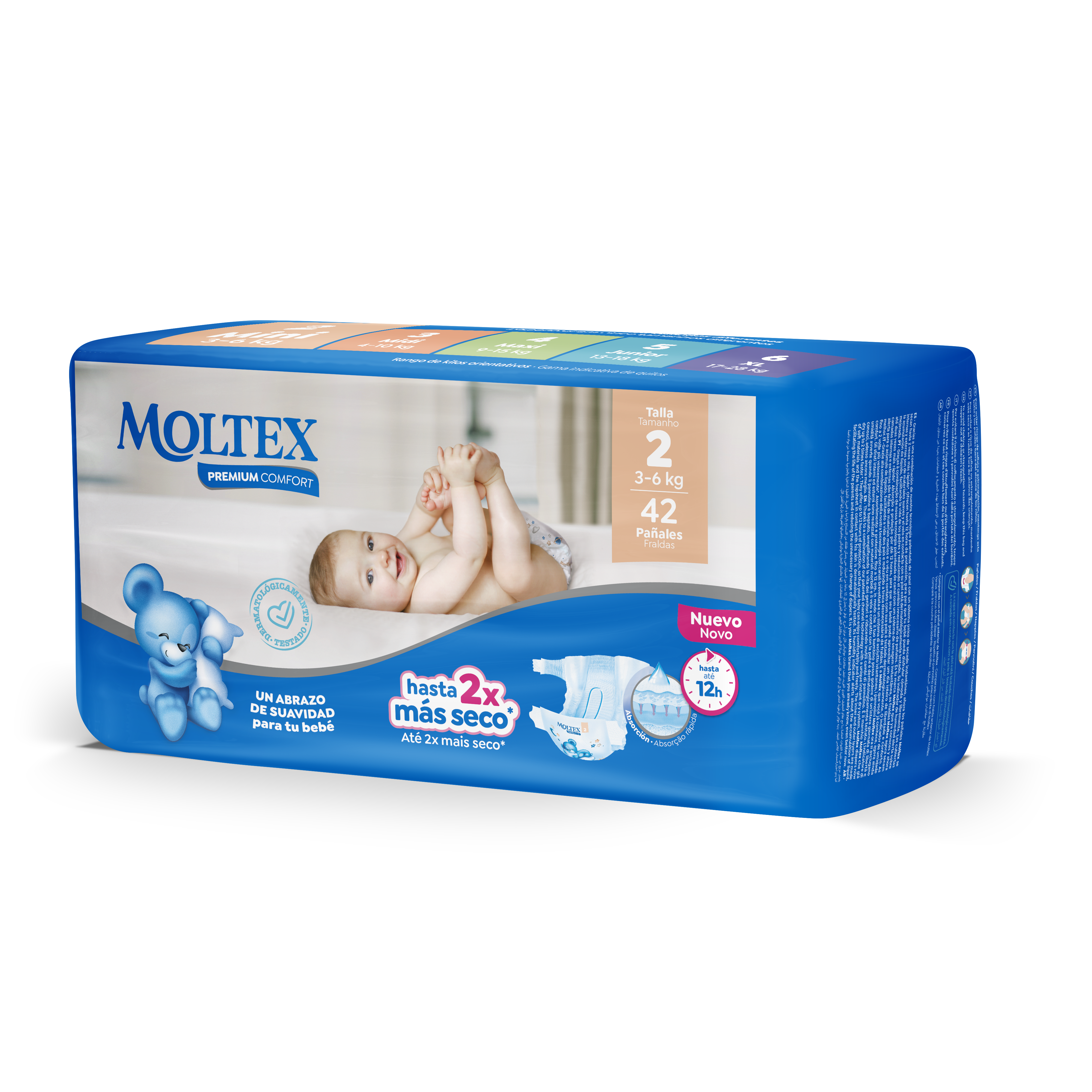 Cambiador bebé MOLTEX Premium 60x60 (10 unds.), MOLTEX