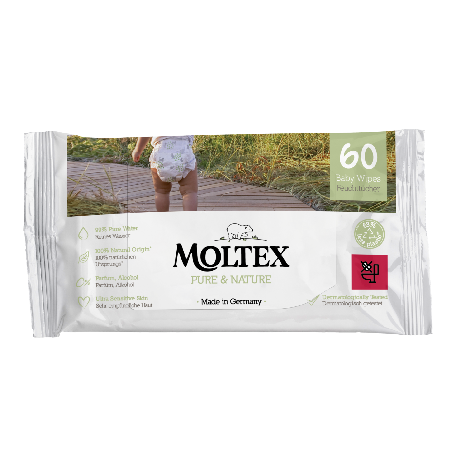 Moltex Pure & Nature - Pañales ecológicos, tamaño 1 recién nacido (2-5 kg),  132 pañales orgánicos : : Bebé